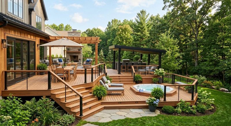 Hot Tub Deck Installation in Boston, MA