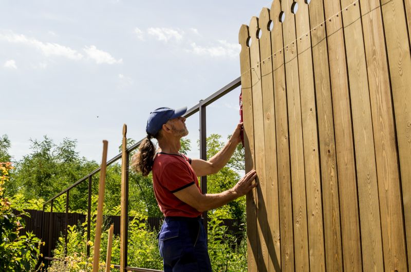 Wood Panel Fence Installation