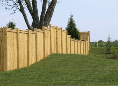 Wood Panel Fence Installation
