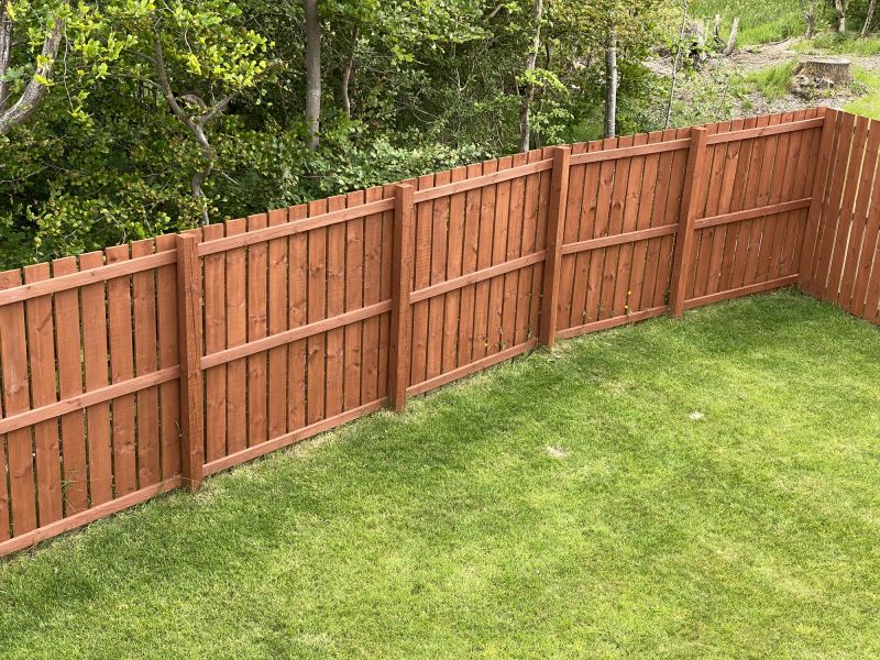 Finished Wood Fence with Landscaping